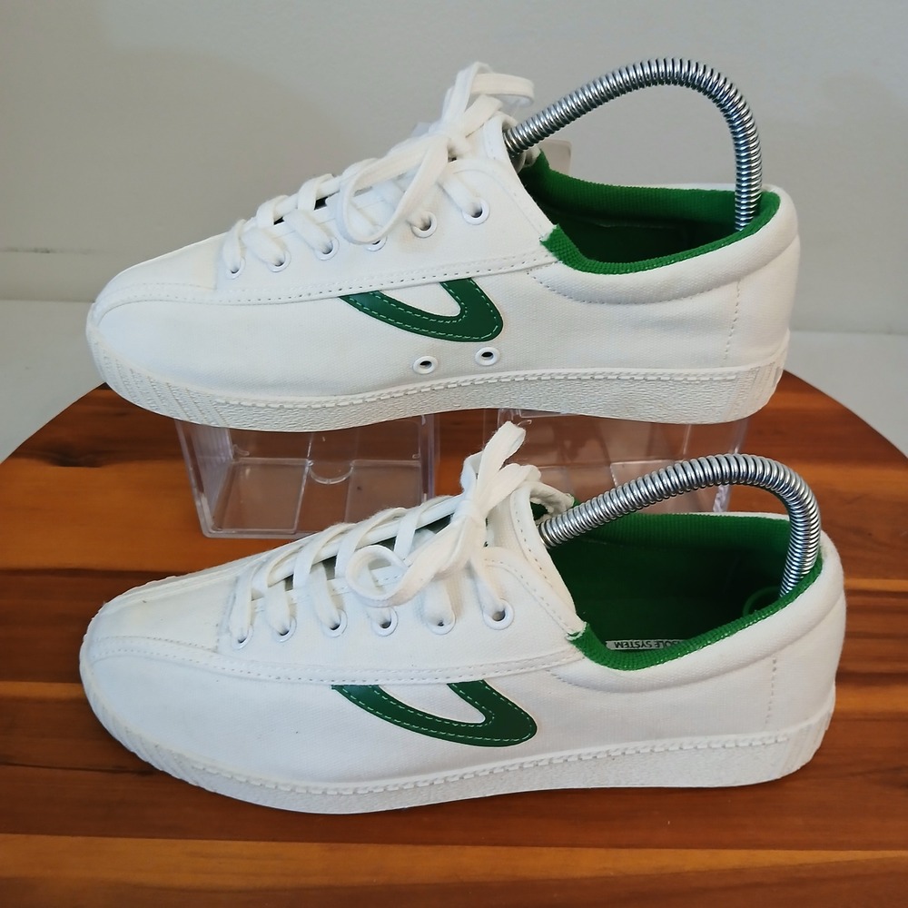 Tretorn Nylite Canvas Mens 8 White Green Casual Shoes Sneakers 10125401